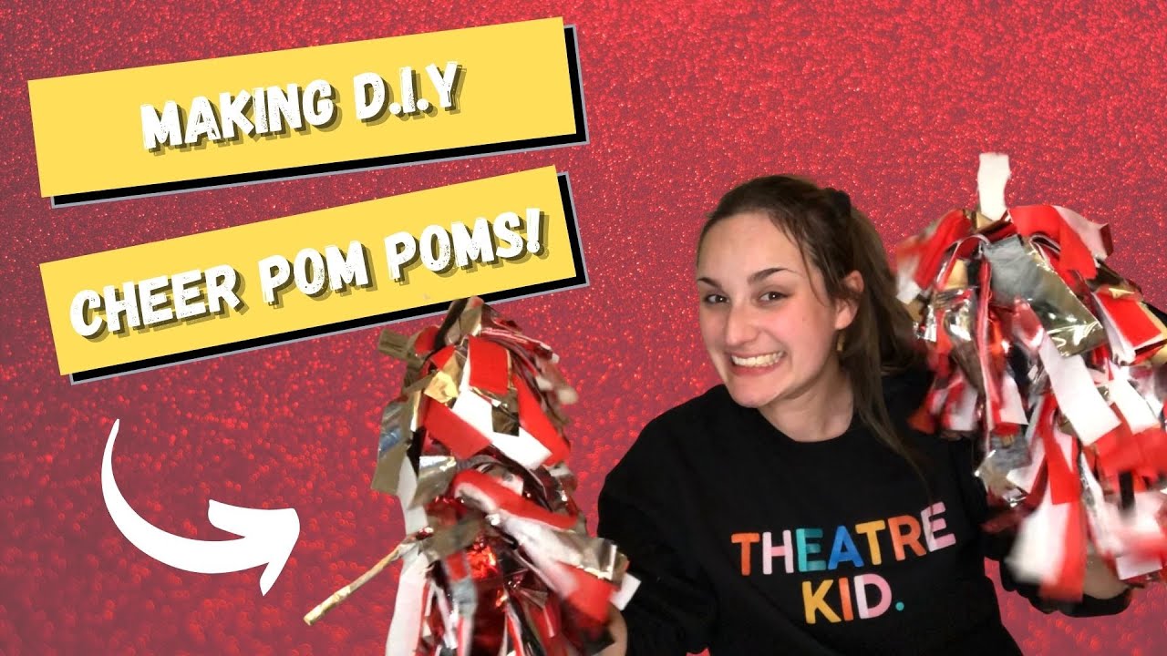 D.I.Y Cheerleading Pom Poms - Making Wildcat pom pom props for High School Musical!!