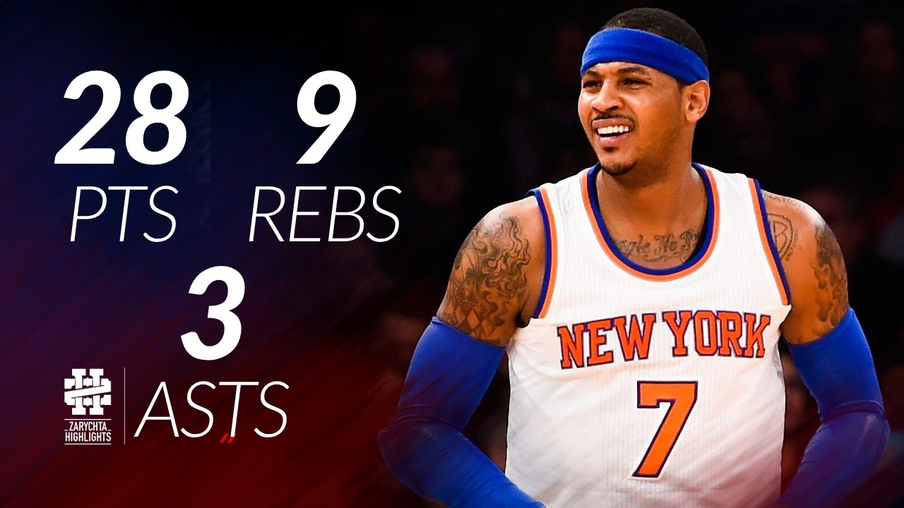 Carmelo Anthony 28 pts 9 rebs 3 asts vs Nuggets 14/15 season