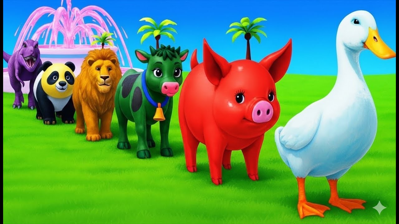 Long Slide Game With Elephant Gorilla Buffalo Hippopotamus Tiger 3d Animal Game Funny 3d Animals