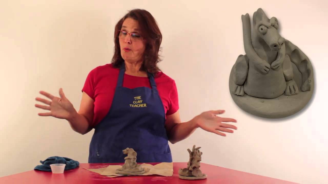 Make a Fantasy Dragon from air dried pottery clay with The Clay Teacher.