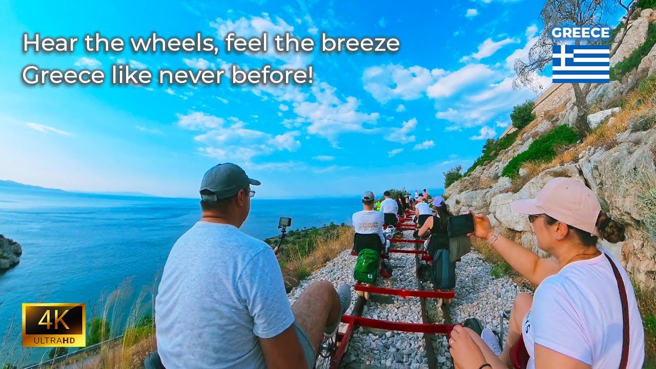 🚲 Railbiking in Greece | Cycling Old Railway by the Sea 🚂🌊 | Pure Sounds, Summer Vibes, No Music