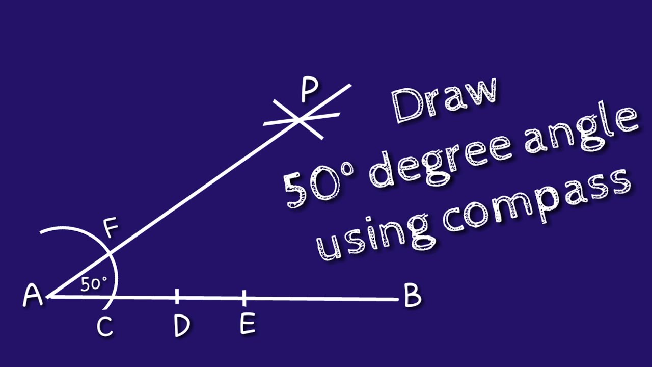 How to draw 50 degree angle with compass. shsirclasses.