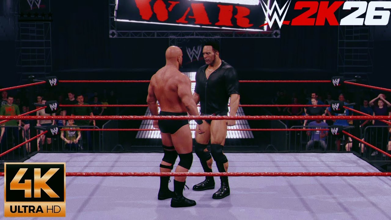 WWE 2K26 - Steve Austin vs The Rock | Three Stages of Hell | PS5 Gameplay