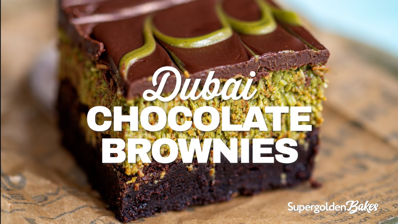 Dubai Chocolate Brownies | Supergolden Bakes
