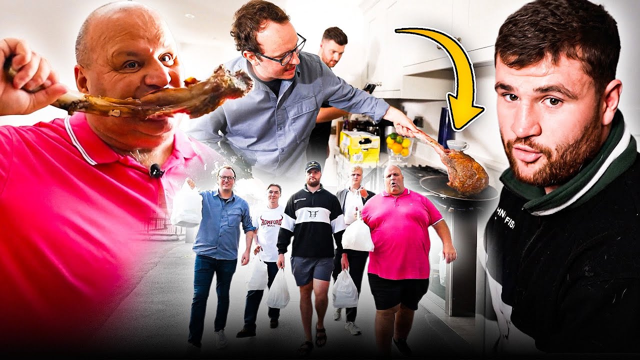 2KG Steaks 🥩 + 6 BAGS OF CHINESE 😂 Big John & Chef Elliot Grover Take On INSANE FEAST 😰