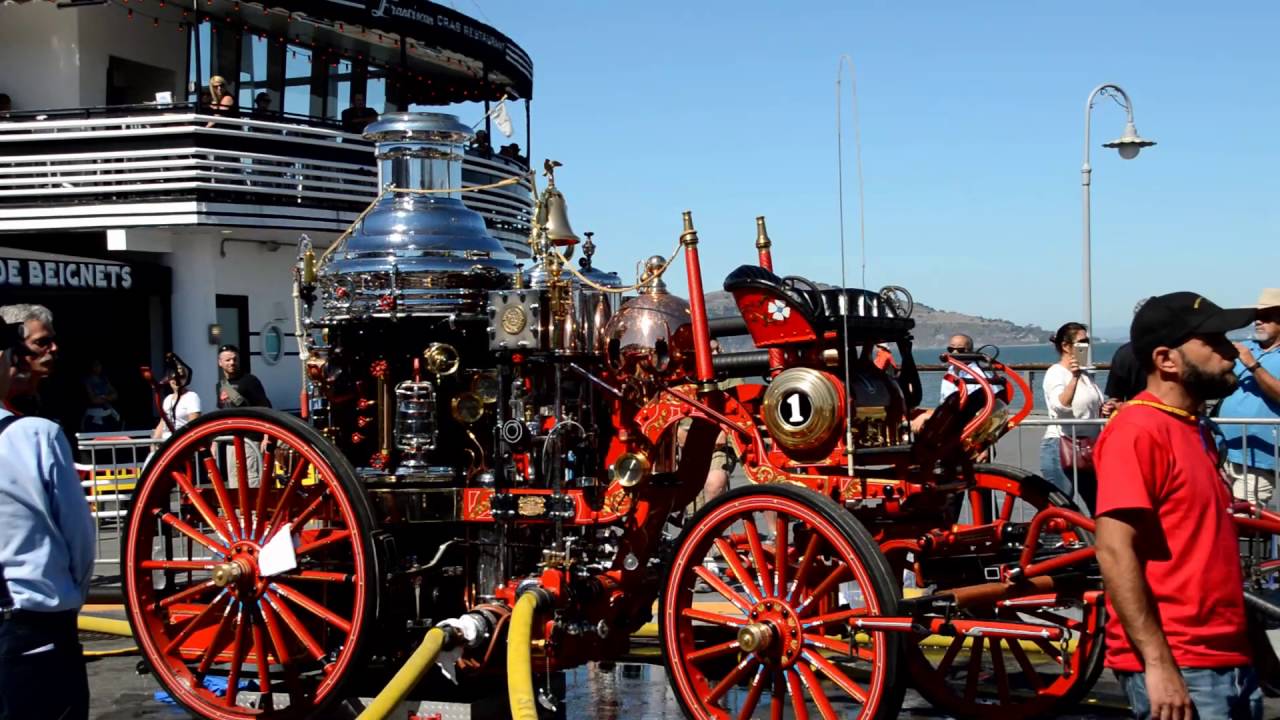 1910 1st ALARM RESPONSE   Horse drawn apparatus with steam engines   SFFD 150