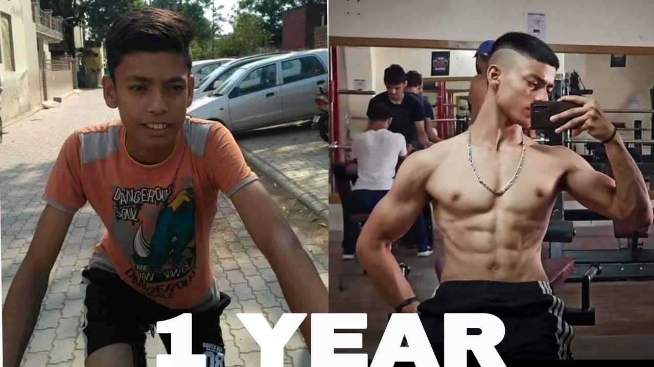 1  Year Natural Body   Transformation From Skinny to Aesthetic ( 20 year old ) - RITIK MISHRA
