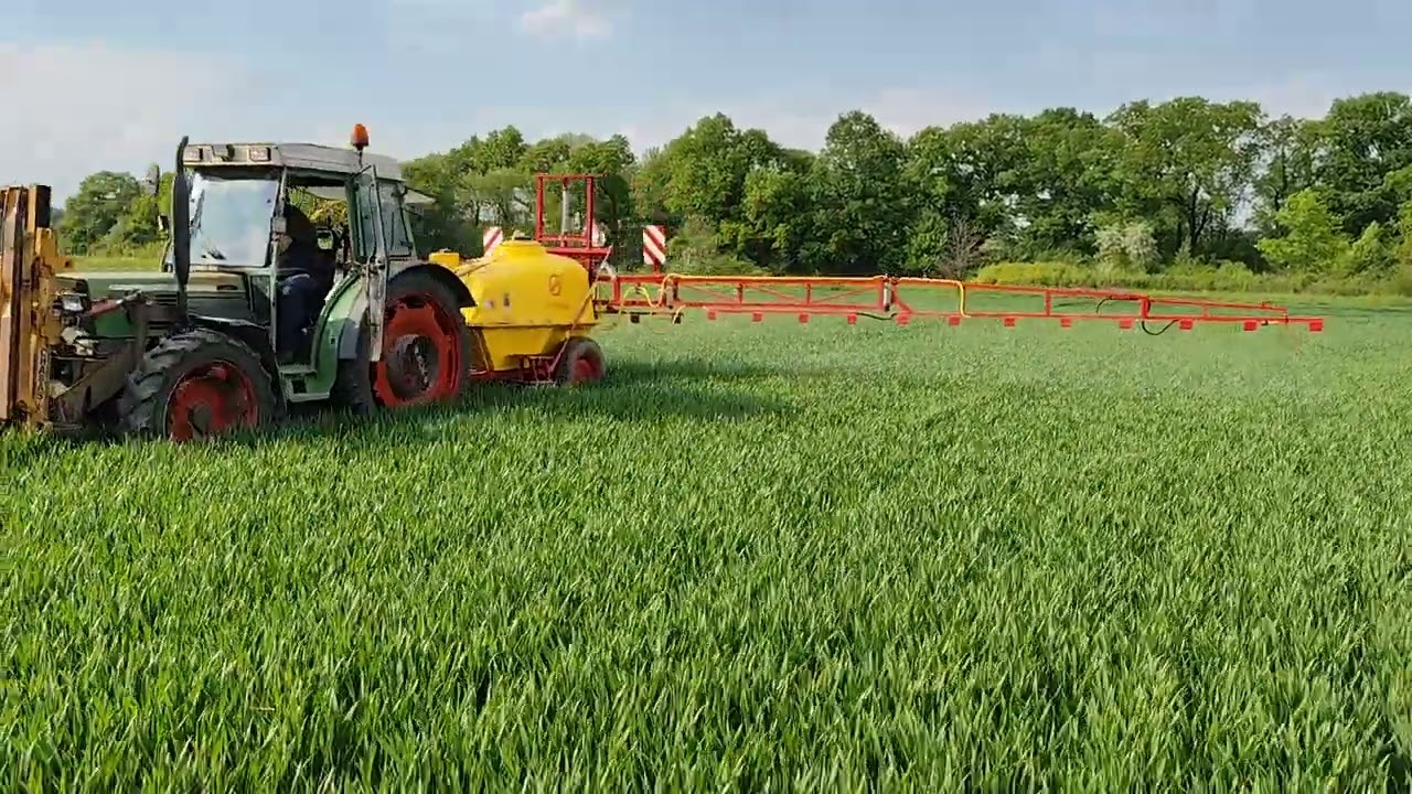 Późna poprawka na chwasty w pszenicy ozimej. Fendt 250SA oraz opryskiwacz Moskit
