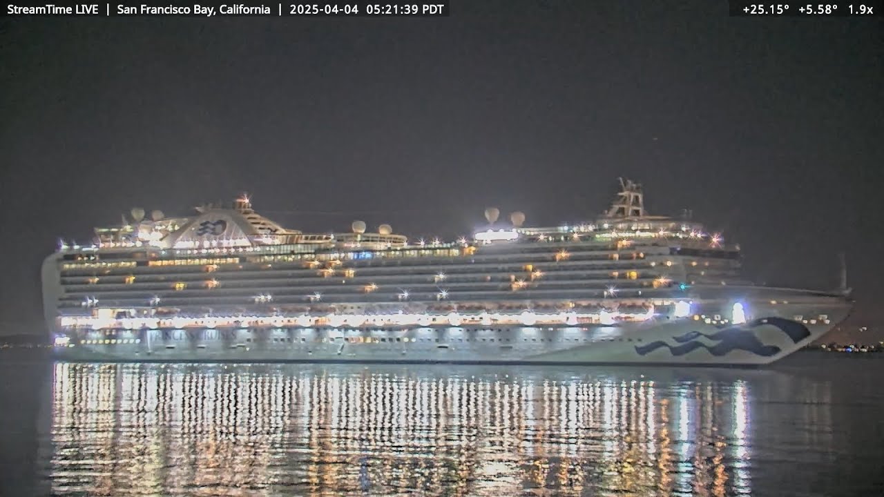 Ruby Princess's grand arrival San Francisco Bay 4-4-25