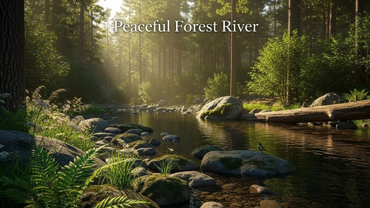 River Flow Through Forest 🌲🌊 Peaceful Soundscape for Sleep and Inner Peace #2072