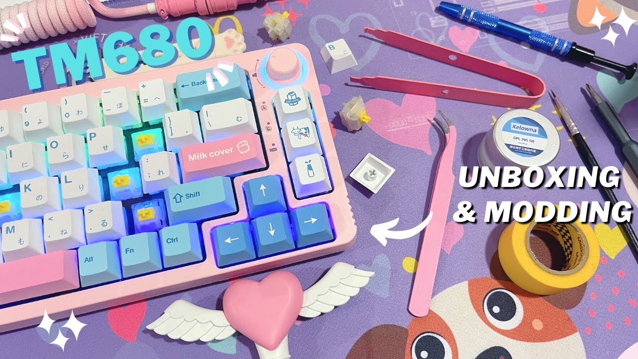 TM680 🌸 Unboxing & Modding (4K) ~ budget THOCC keyboard