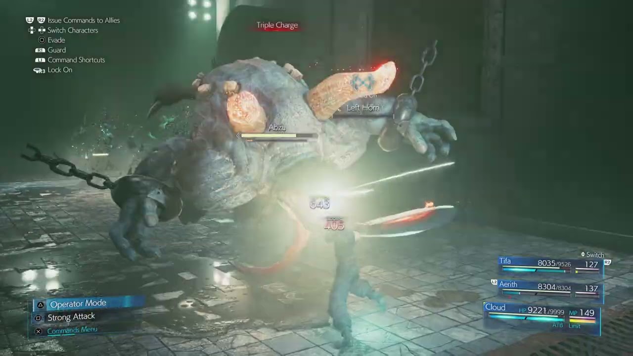 FF7 REMAKE Abzu boss battle (hard mode)