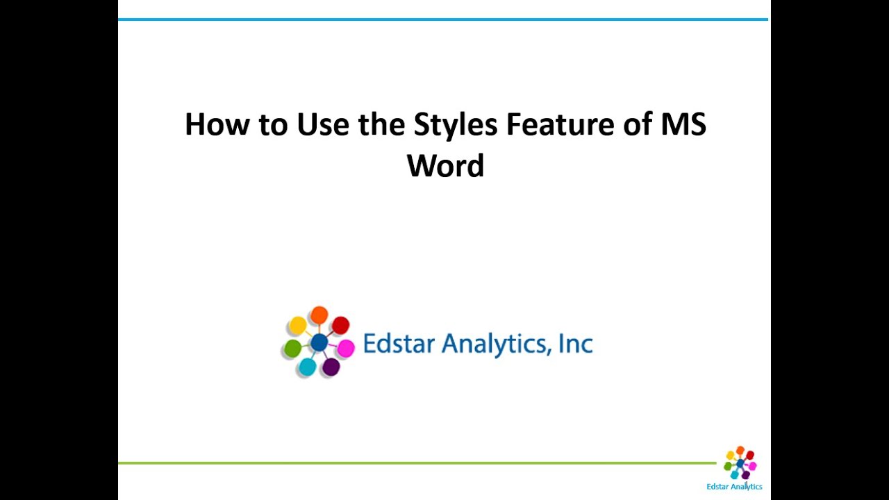 Using Styles Feature of MS Word