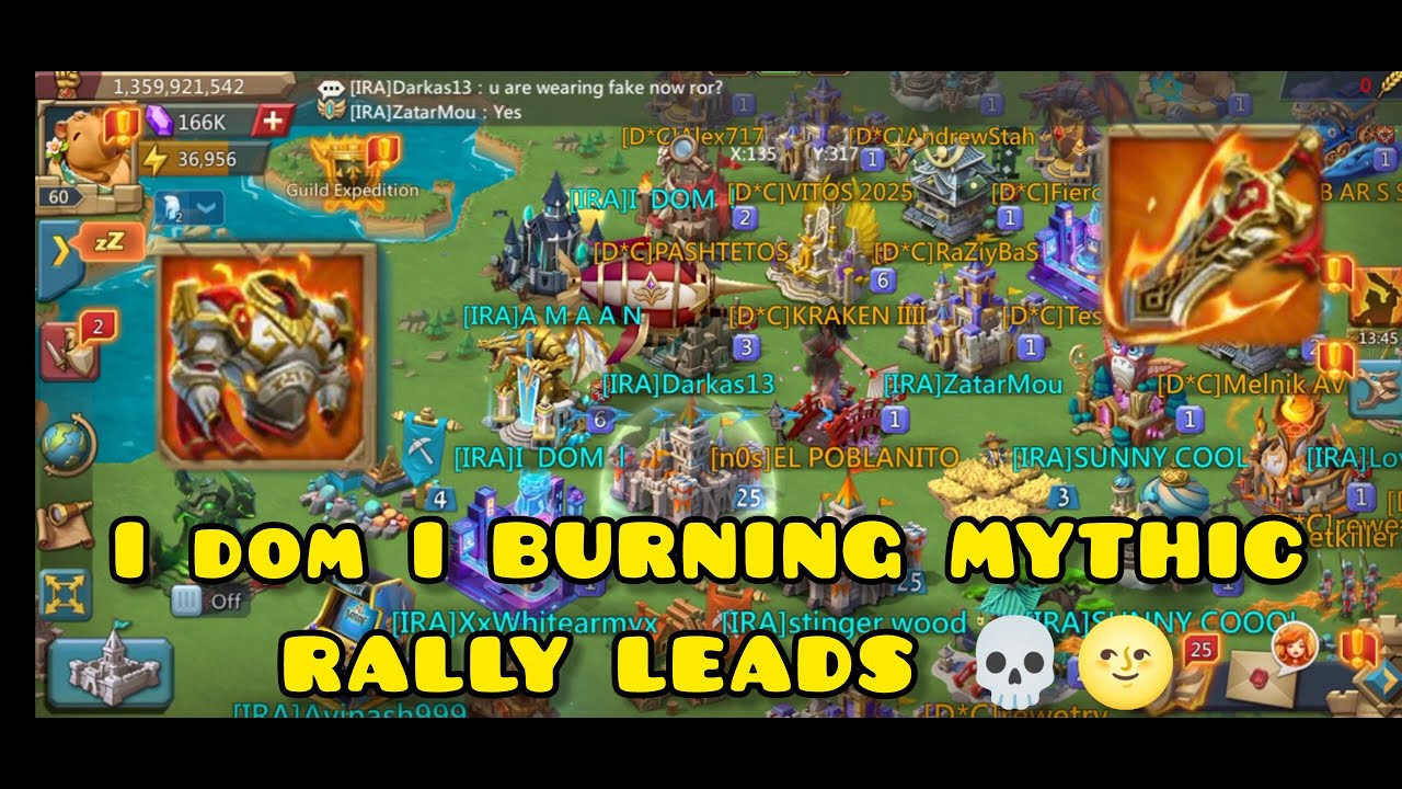 LORDS MOBILE- DOM BURNING RALLY LEADS ONLINE 🔥🔥 - PVP WITH DOM- #lordsmobile @StingertheTrap