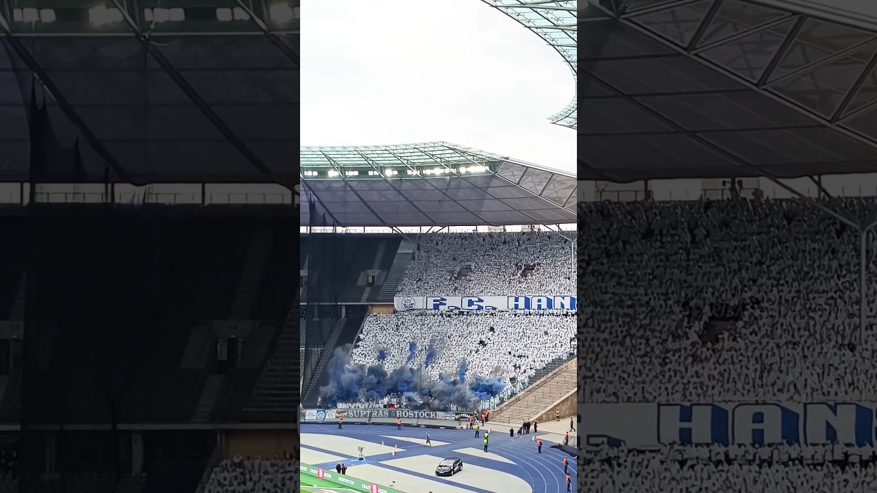 Hei&szlig;e Rauchshow vom Suptras-Block I Hertha BSC - Hansa Rostock I 12.04.24