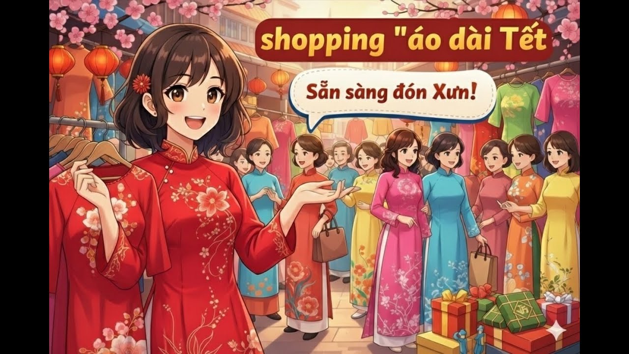 Shopping áo dài| learn english | conversation shopping in english