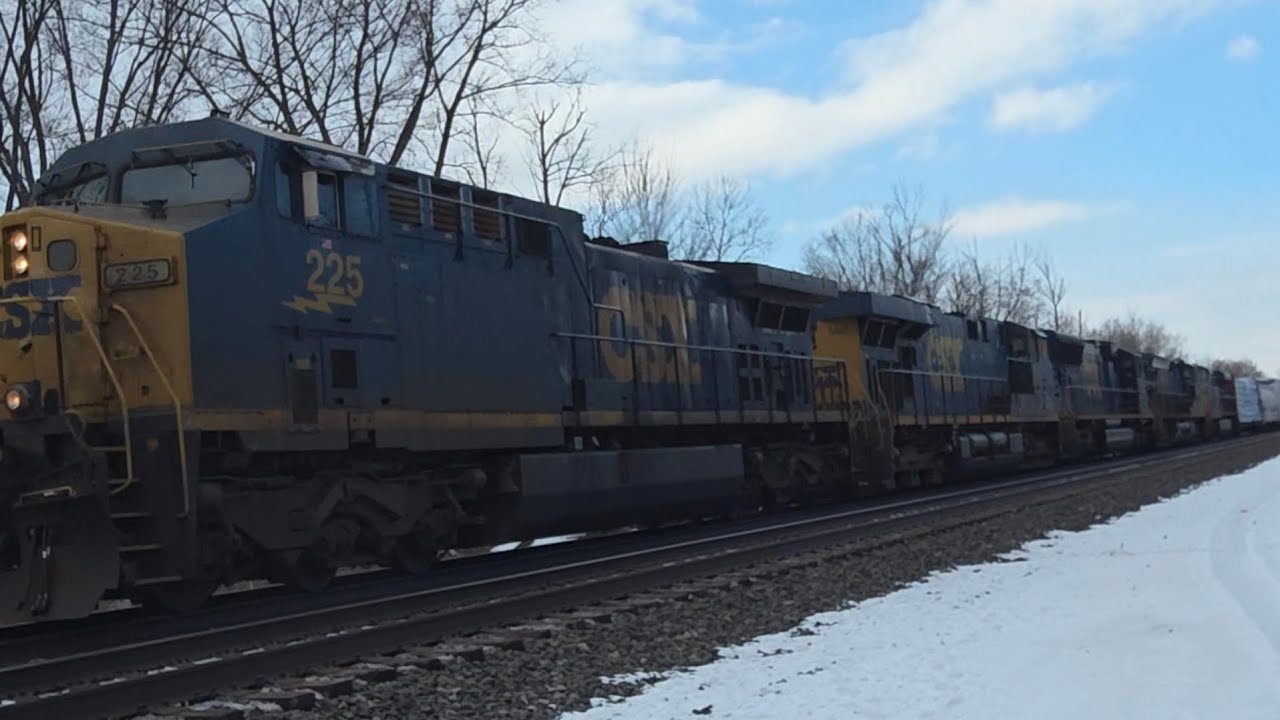 Monster CSX manifest with 5 locomotives plus SD70AC 4769 passes at Canaseraga rd. I think it's M382 
