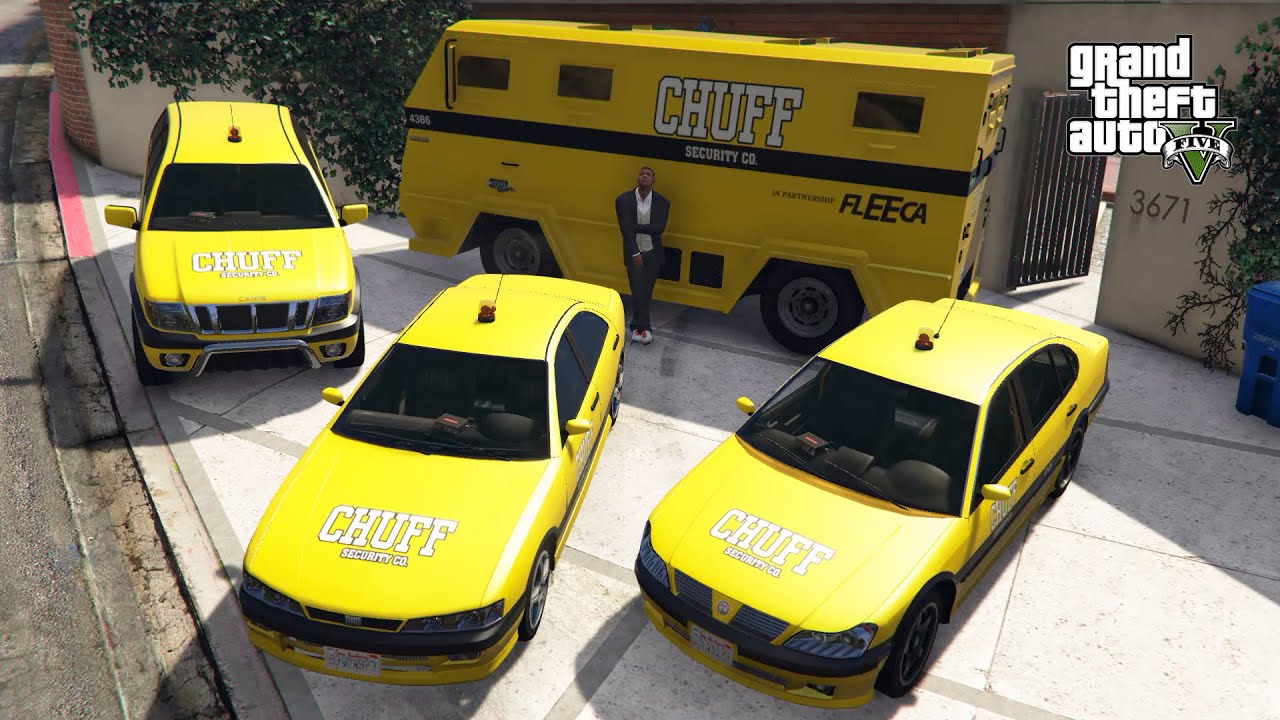 GTA 5 - Stealing Los Santos Chuff Security Vehicles with Franklin! (Real Life Cars) #161