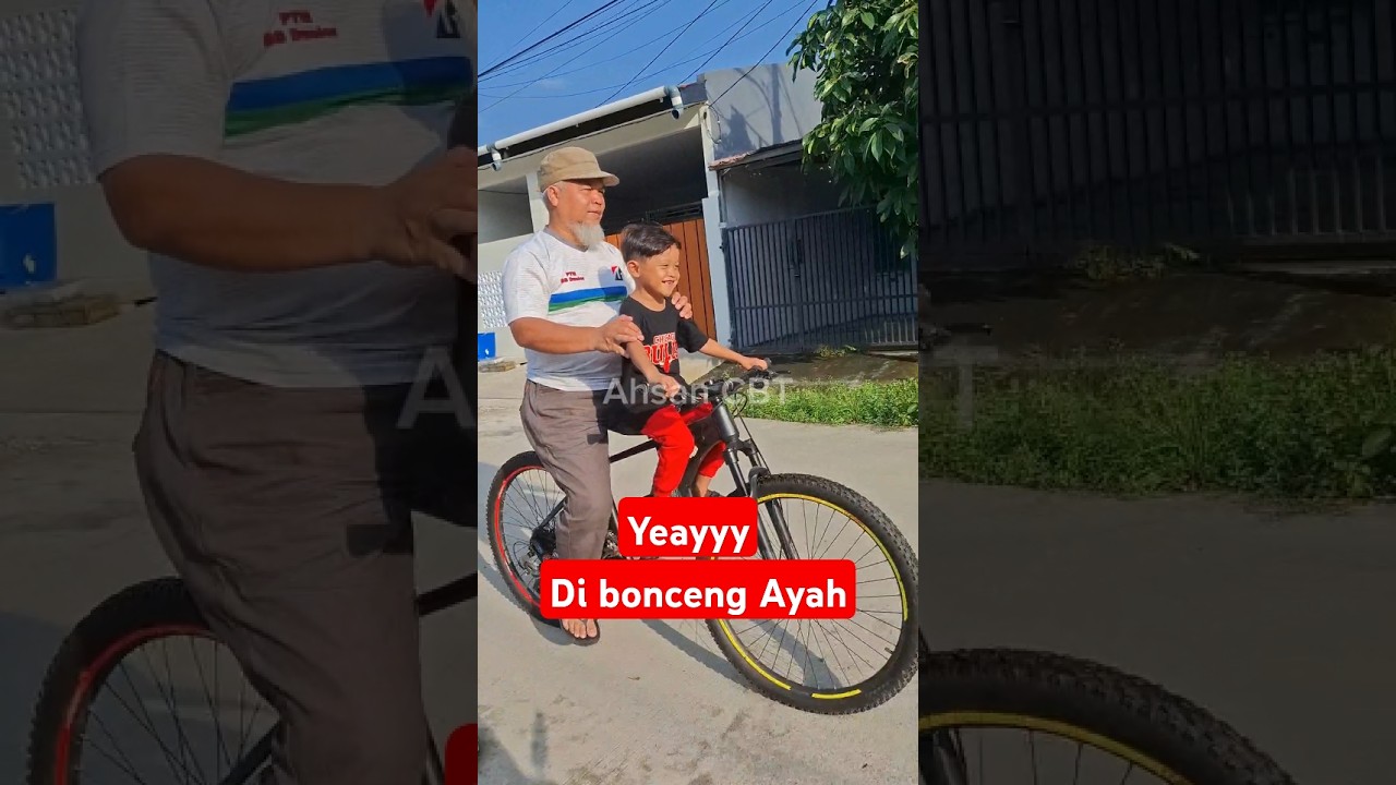 Yeayy dibonceng Ayah minta jajan#shorts#shortvideo#ahsan#sepeda