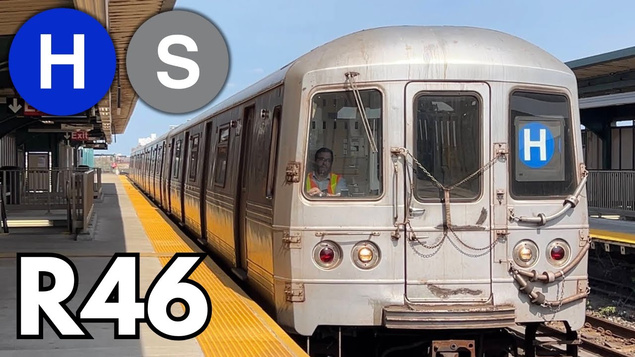 IND Rockaway: R46 (H) and (S) trains @ Beach 44th Street - Frank Avenue