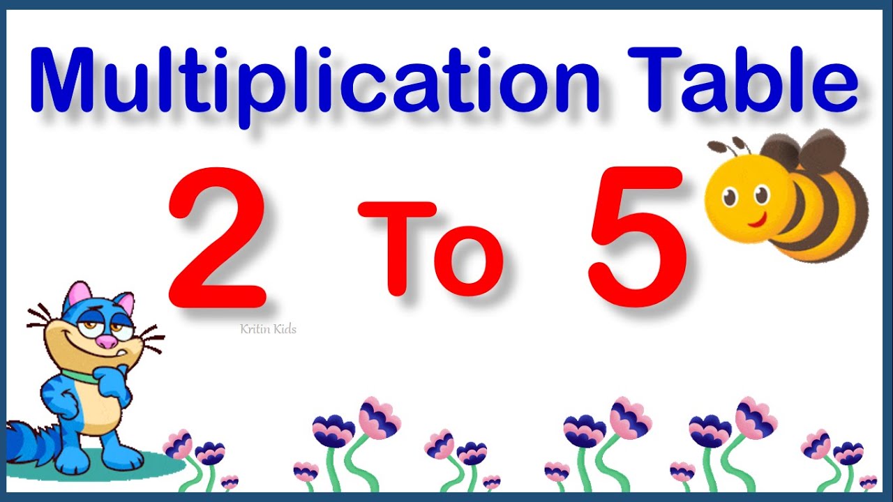 Table of 2 to 5 | Table of Two to Five | Learn Multiplication Table of 2 to 5 | Math's Tables