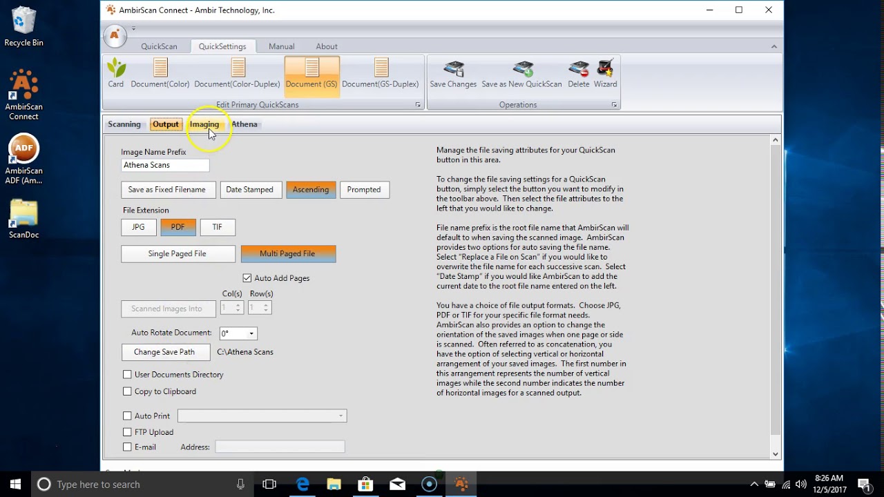 AmbirScan Connect  - Creating or Editing Quickscans