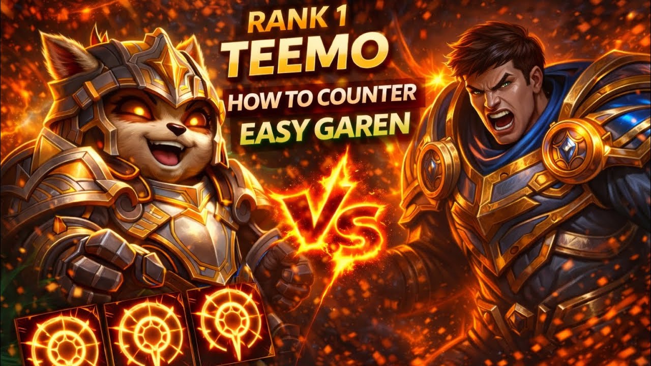 RANK 1 Teemo HOW TO COUNTER Garen Top Lane 4K Wild Rift Ranked Gameplay Challenger