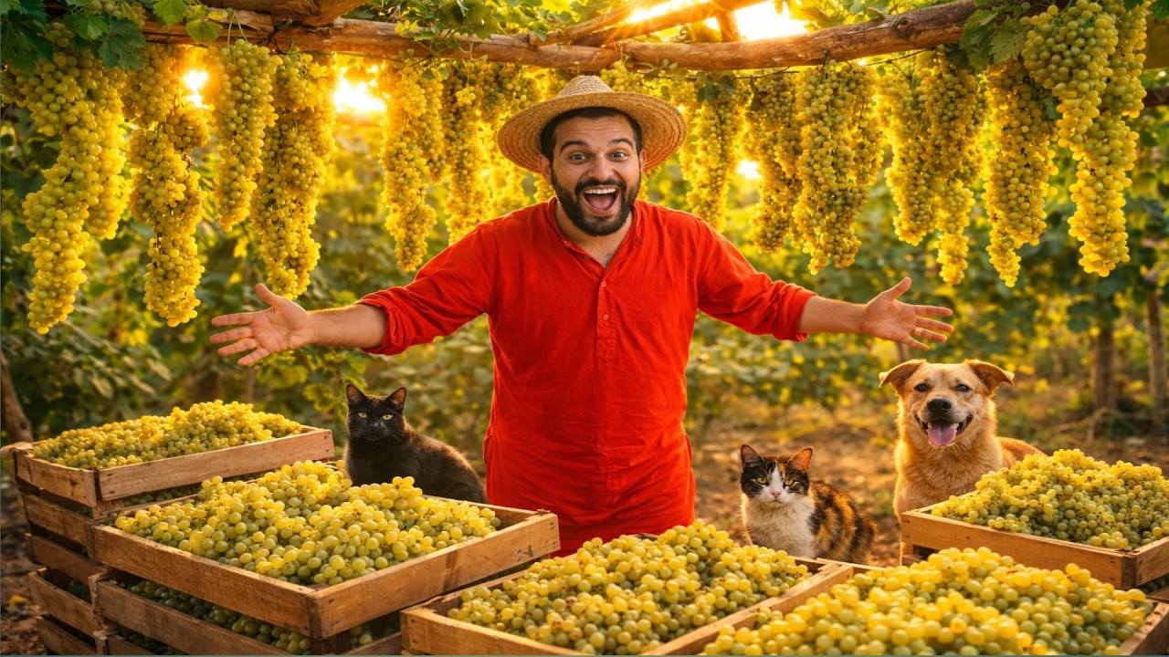 I Turned Mountains of Grapes Into Pure Gold | From Juicy Ripe Grapes to Traditional Grape Syrup🍇