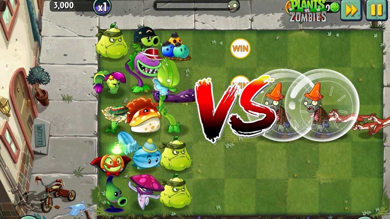 PVZ 2 -Random 5 Plants Team Vs Ice wease & Gagantuar  Zombies - Who is best ? 