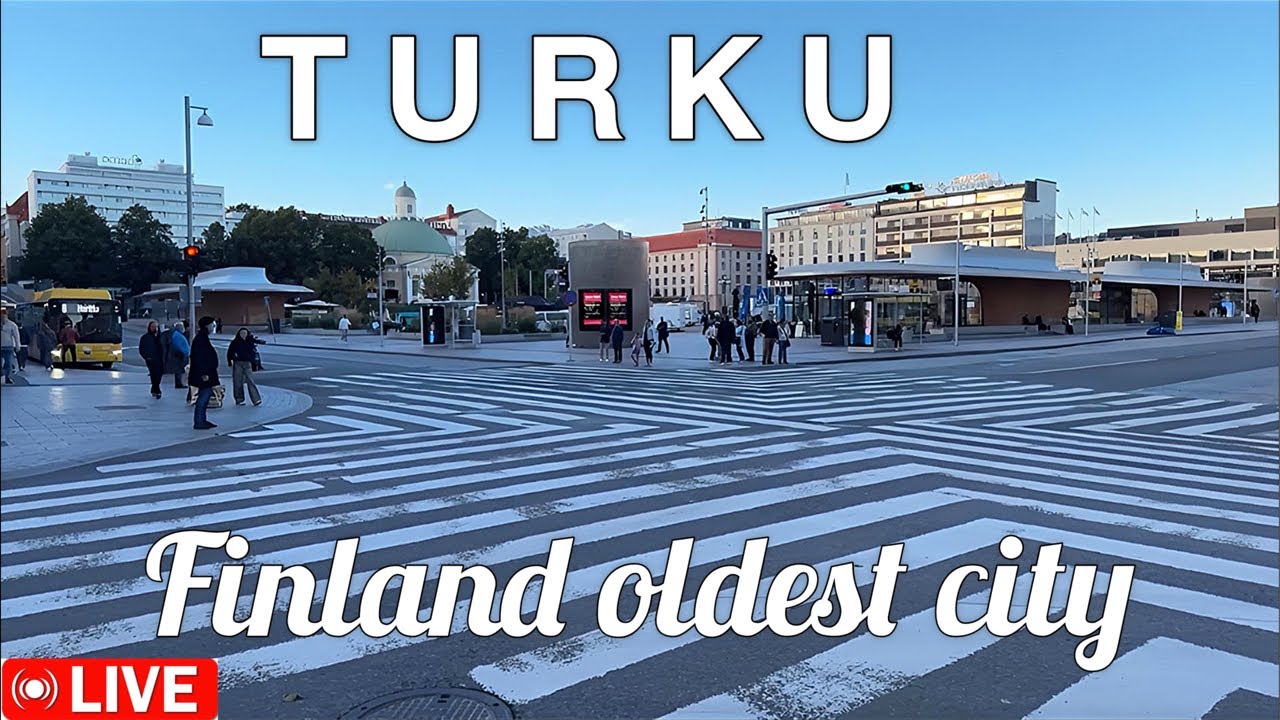 LIVE: TURKU CITY CENTER WALKING TOUR - INTERNATIONAL MARKET DAY IN FINLAND OLDEST CITY