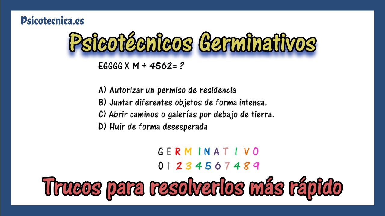📝 Test psicotécnicos germinativos con respuesta | con 15 ejercicios explicados
