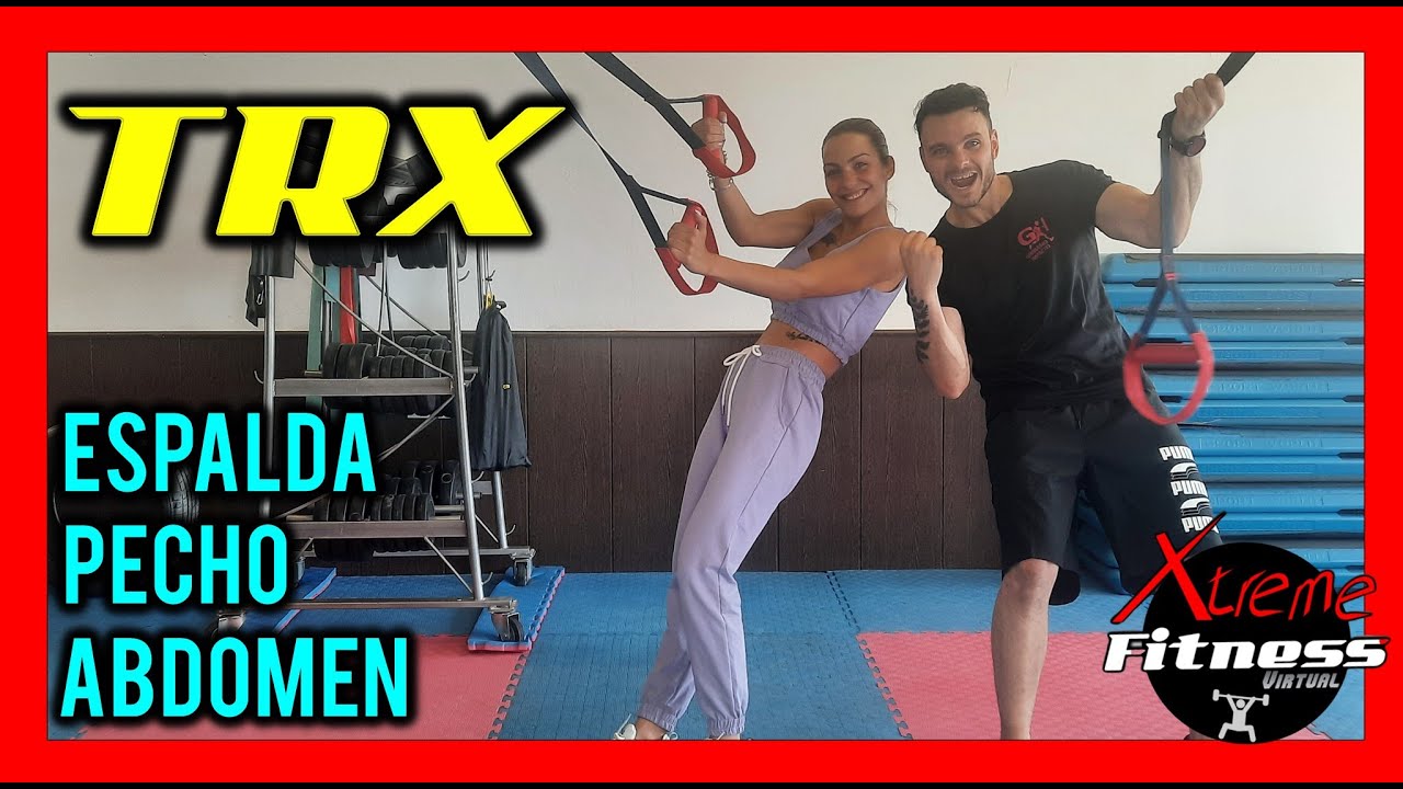 🟡TRX EJERCICIOS PECHO ESPALDA ABDOMEN🟡 en CASA| ENTRENAMIENTO en SUSPENSION💥
