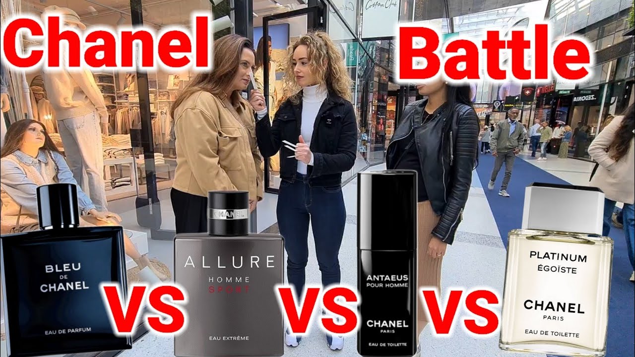 Реакция женщин на Bleu de Chanel, Chanel Allure Homme Sport Eau Extreme, Platinum Egoiste и Antaeus