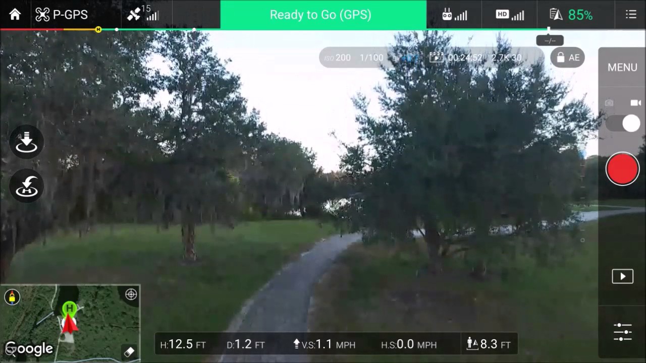 screen capture of flying app
