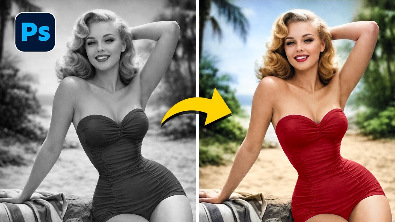 Cómo DAR COLOR a una FOTO ANTIGUA en Photoshop | Sin IA y con control total | Alain Perdomo