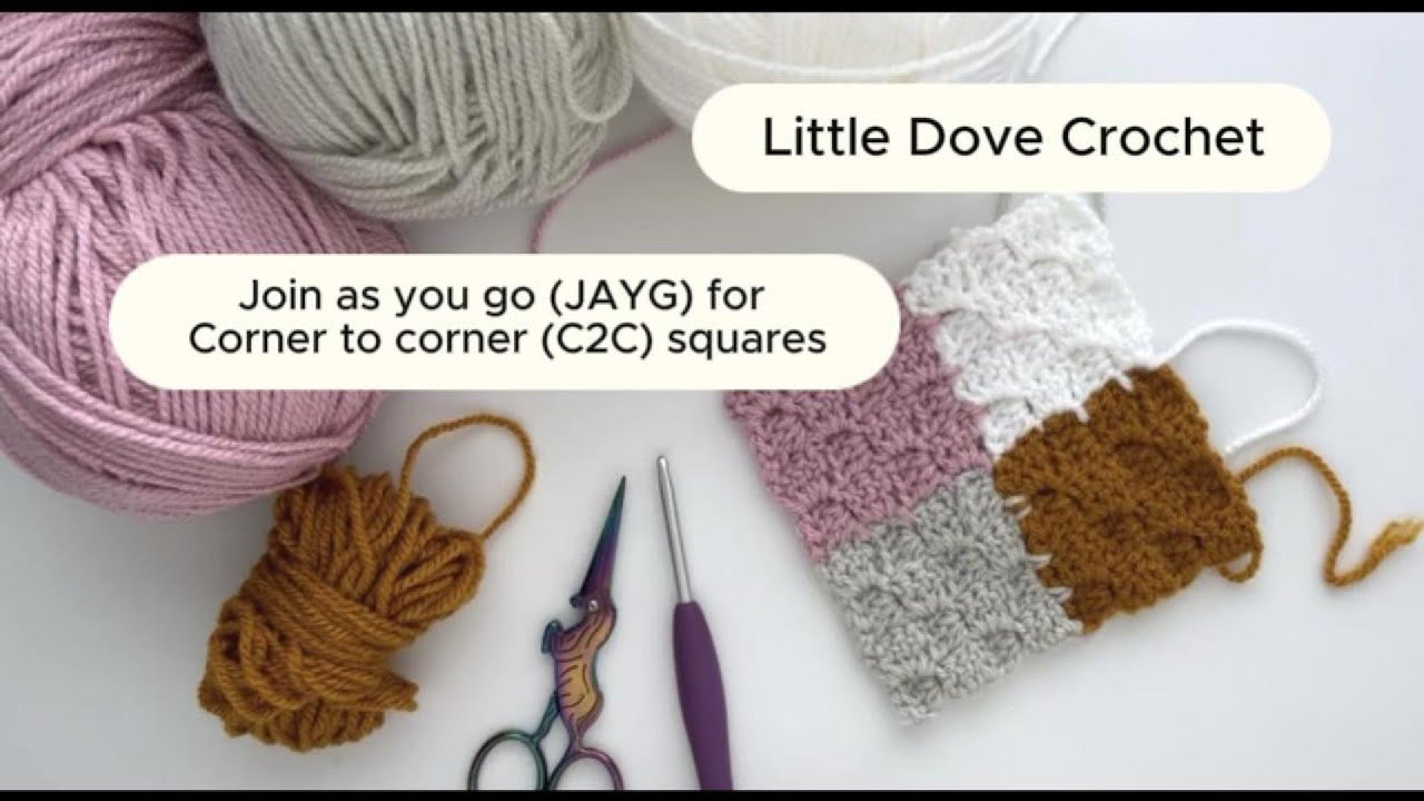Join As You Go (JAYG) For Corner To Corner (C2C) Squares|@LittleDoveCrochet
