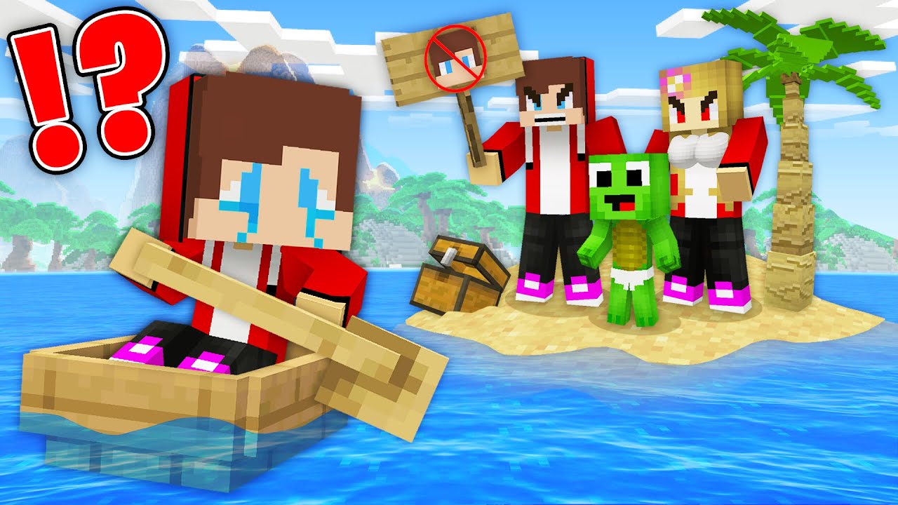 Maizen FAMILY Kicked POOR Baby JJ Out of the ISLAND because of Mikey in Minecraft Challenge - Maizen