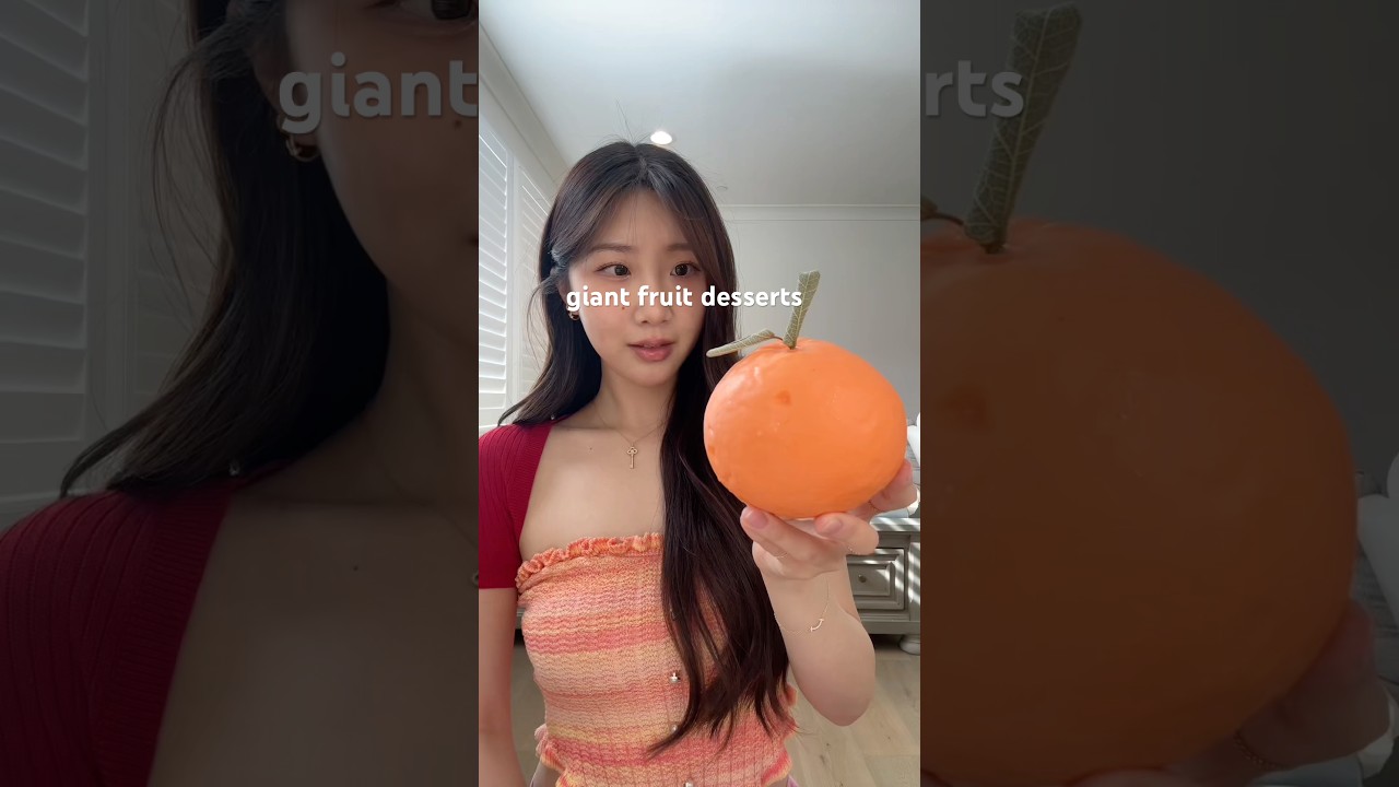 🍊🍓🍍 #fruitdessert #mukbang #beautifuldesserts #viraldessert #crunchy #giantdessert