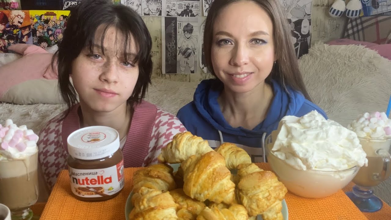 👩‍🍳ГОТОВИМ ВМЕСТЕ/ 🥐КРУАССАНЫ/🇫🇷ФРАНЦУЗСКАЯ КУХНЯ/ НУТЕЛЛА/ ВЗБИТЫЕ СЛИВКИ/ МУКБАНГ/CROISSANTS