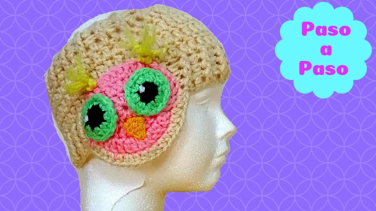 BANDA CON OREJERAS DE BUHO TEJIDO A CROCHET PASO A PASO