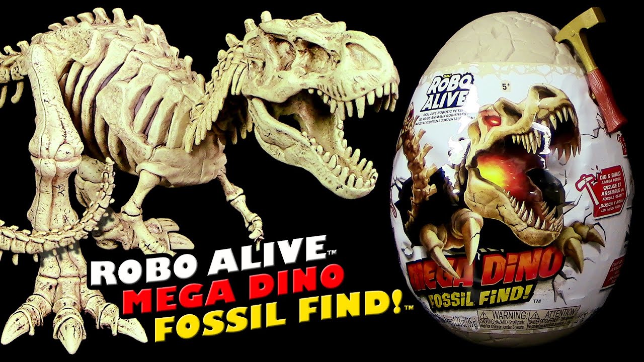 Zuru ® Robo Alive ™ Mega Dino Fossil Find Egg / XXL Ei mit T-Rex Skelett + Ammonit - Light & Sound