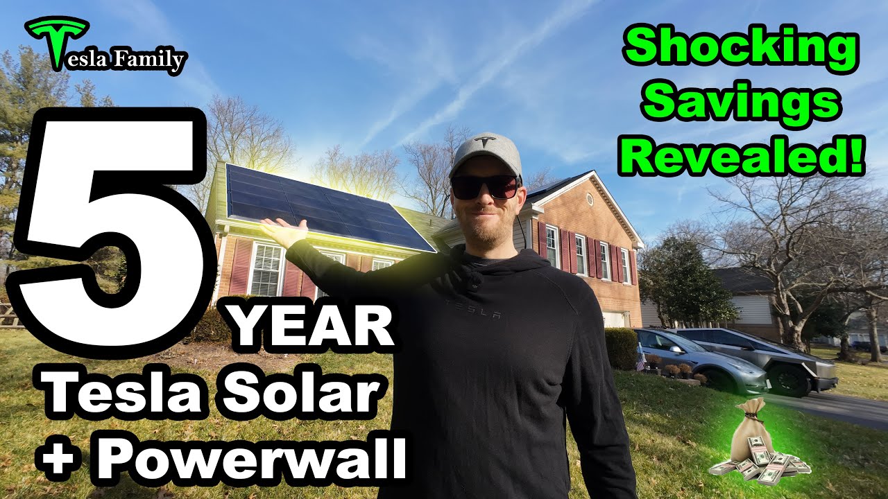 Пять лет использования солнечных батарей Tesla Solar + Powerwall: поразительная экономия!
