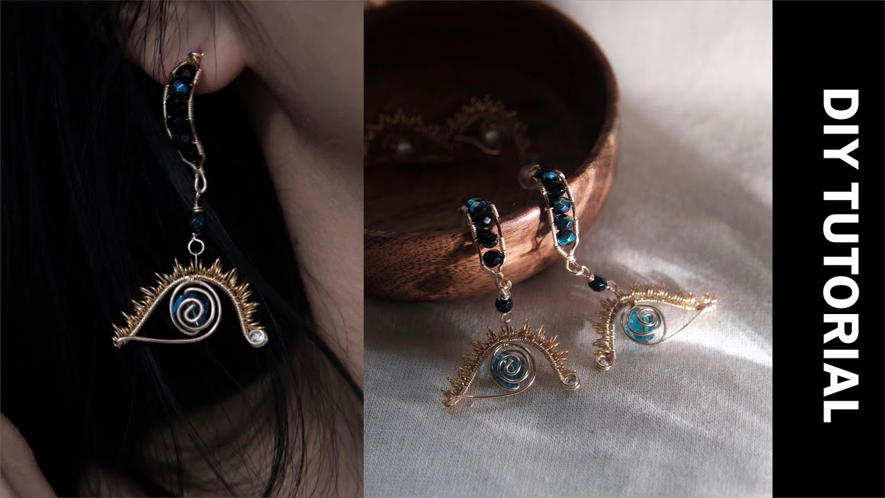 Simple Wire Wrapped Earrings Tutorial | Evil Eye Earrings Tutorial | DIY Tutorial