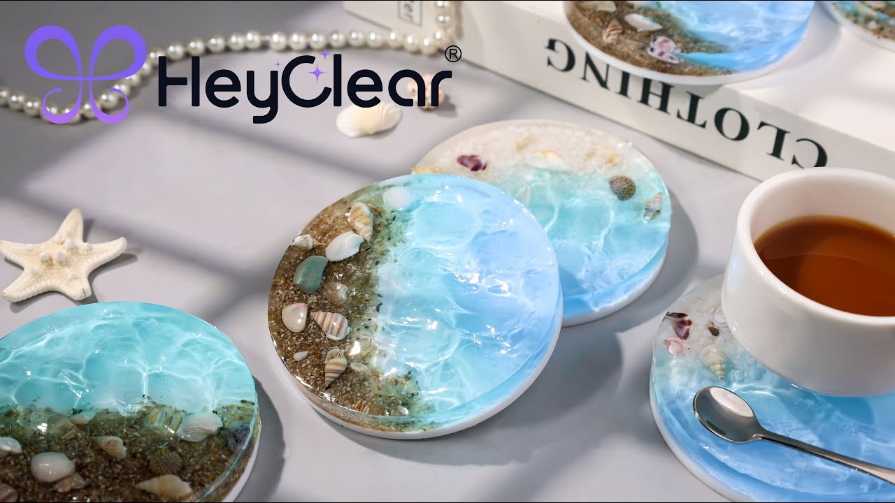 I Turned a Beach Into Coasters! ✨ Epoxy Resin Ocean Wave DIY (Super Easy)