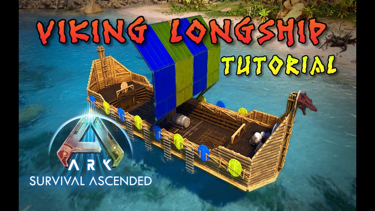 Ark Ascended Raft - Viking Long Ship - Boat Build Tutorial