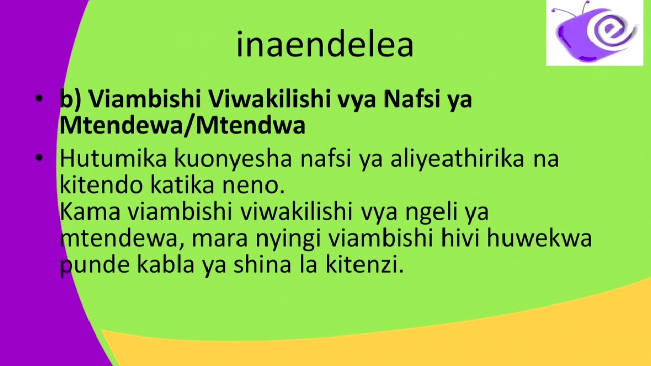 FORM2 Kiswahili LESSON6 Viambishi