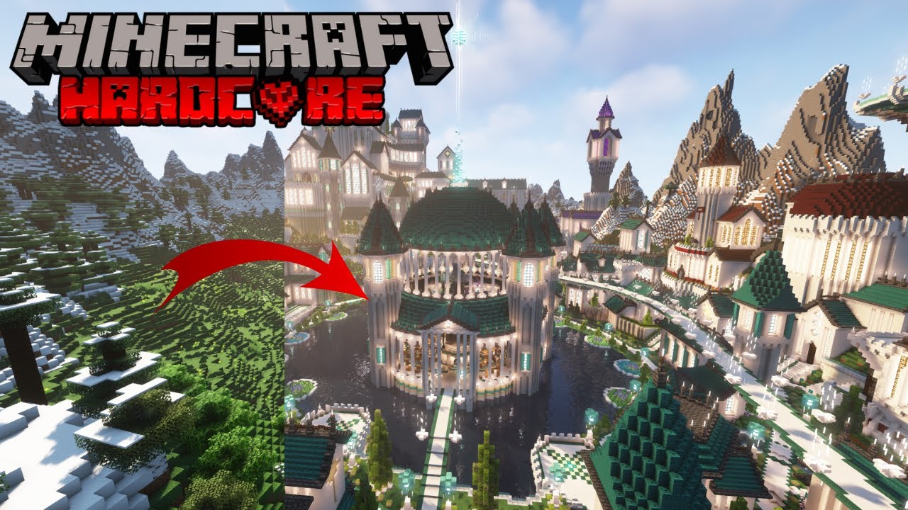 I built a magical city in Hardcore Minecraft