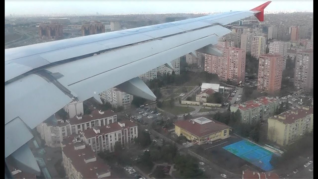 Spectacular landing in Istanbul by Turkish Airlines A-321