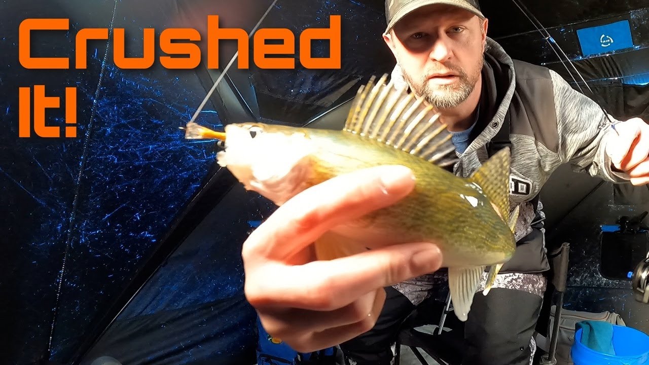 Aggressive Walleye Bite On A Rapala Jigging Rap Ice Fishing