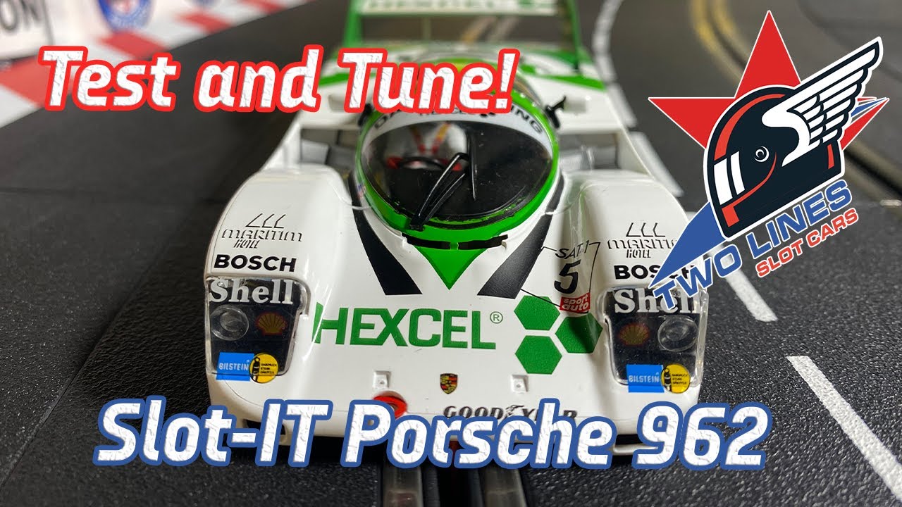 Test and Tune the Slot It Porsche 962  #5 Hexcel for Carrera Slot Car Track